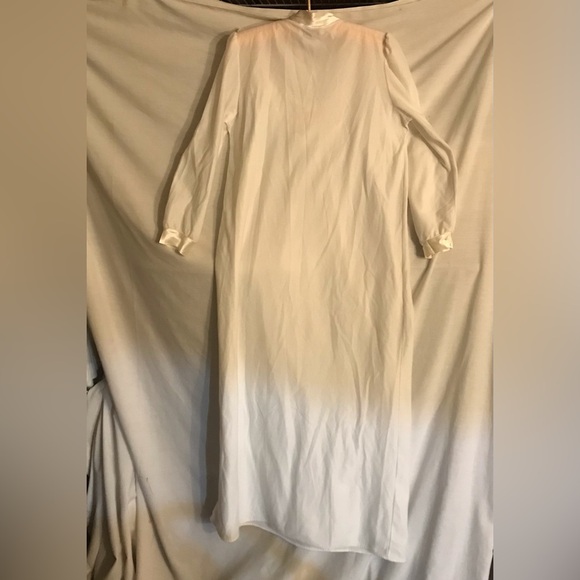 Vintage Ashley Taylor Ankle Length Long Nightgown White Pink Ruffle Lace size M - Picture 7 of 7